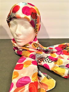 Multi Color Dots Silk Scarf, 56" L x 20 " W