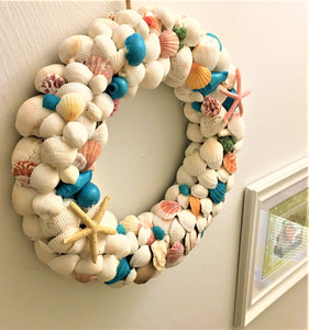 Sea Shell Wreath, Home Decor 18" x 4" depth