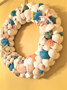 Sea Shell Wreath, Home Decor 18" x 4" depth