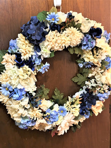 Blue Cloud Floating Wreath!  26"
