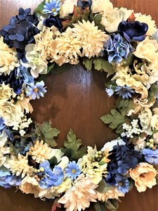 Blue Cloud Floating Wreath!  26"