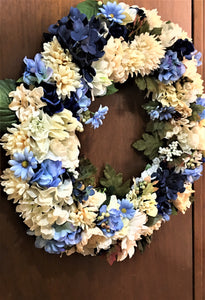 Blue Cloud Floating Wreath!  26"