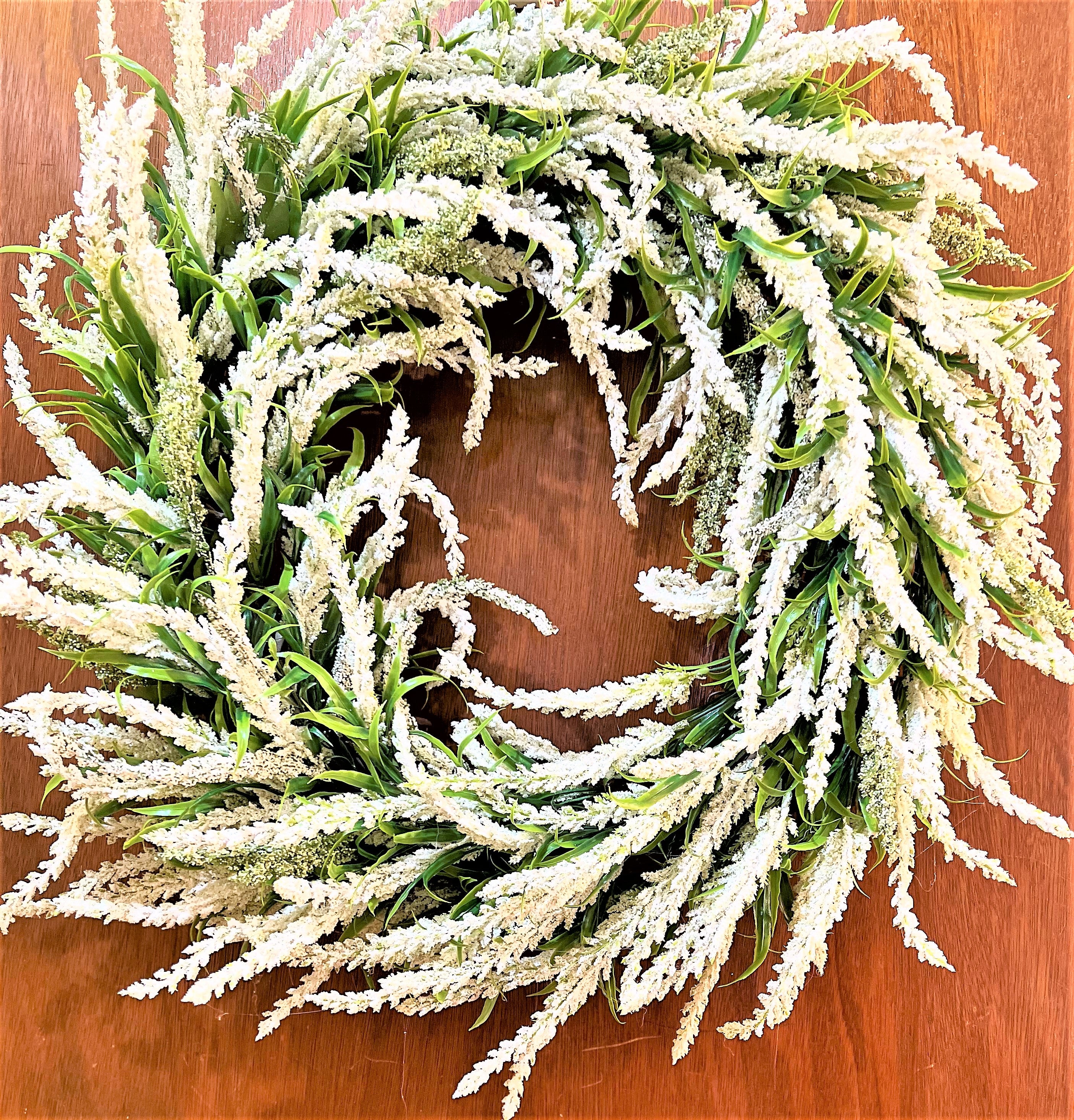 Cattail Spring-Summer Wreath- Front door Wreath- 26 inches Diameter