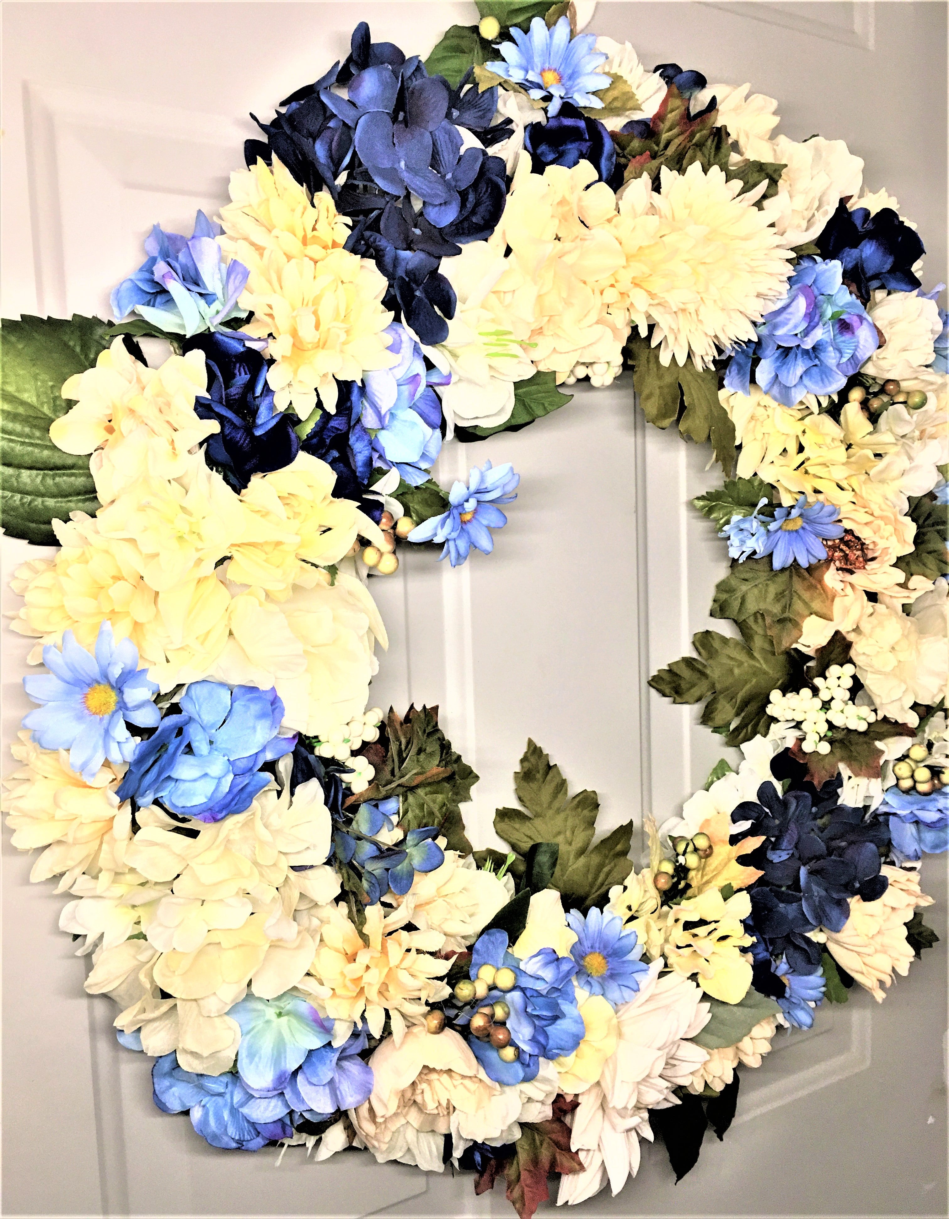 Blue Cloud Floating Wreath!  26"