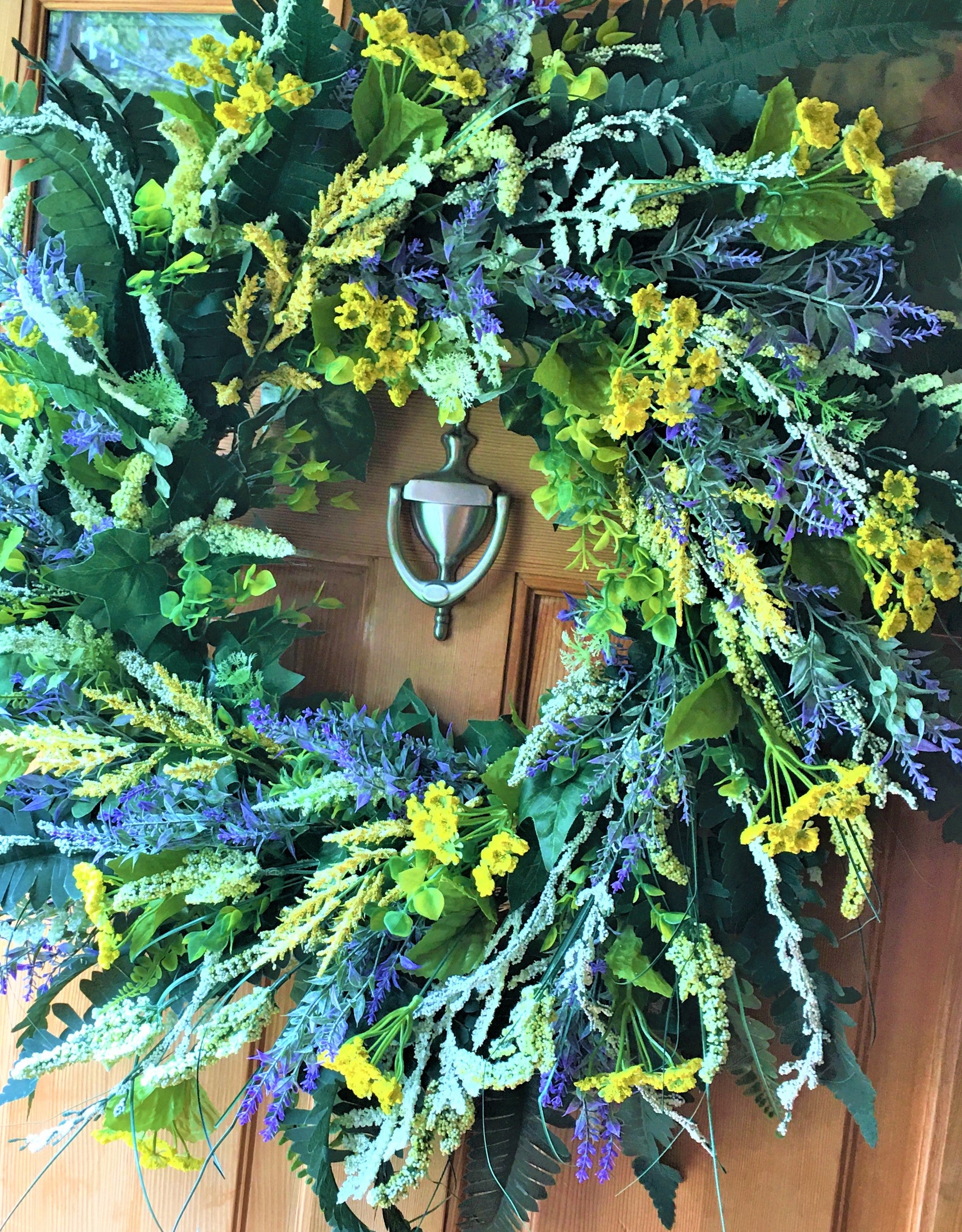 Spider Plant And Fern Wreath 33"H X 33" W