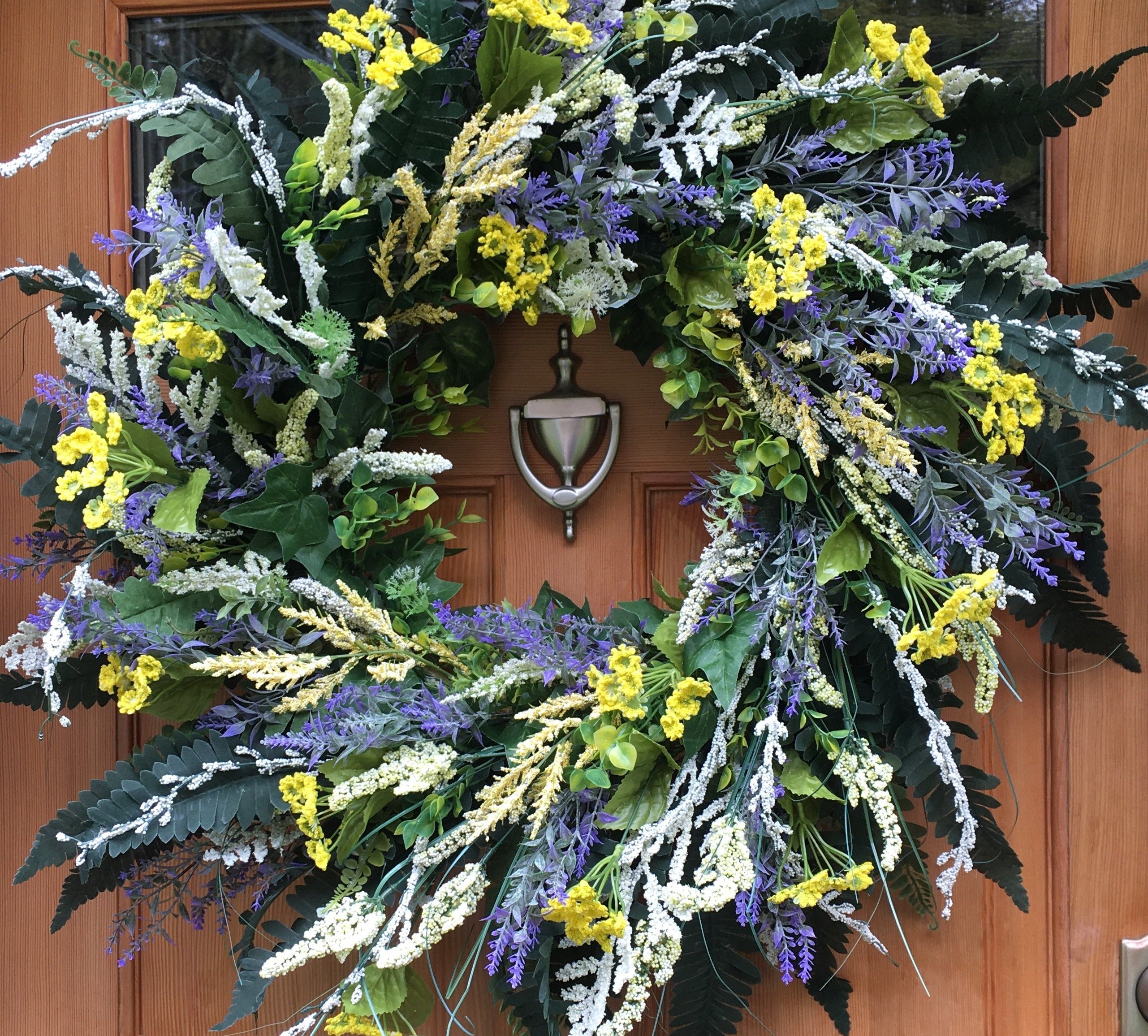 Spider Plant And Fern Wreath 33"H X 33" W