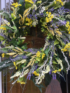 Spider Plant And Fern Wreath 33"H X 33" W