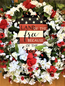 Patriotic Wreath - Veterans Day - Independence's Day 26"