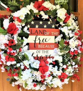 Patriotic Wreath - Veterans Day - Independence's Day 26"