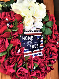 Home of the Free Wreath - Independence's Day- Home Décor 22"