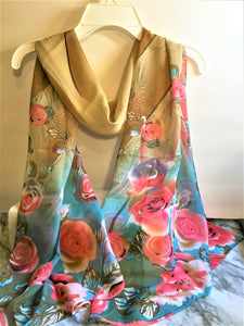 Summer Garden Scarf 58 x 20"