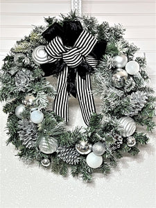 Flocked Snowfall  Wreath 25"
