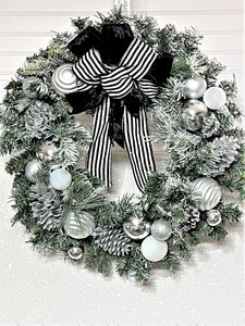 Flocked Snowfall  Wreath 25"