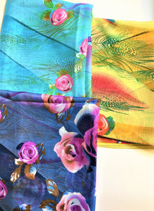 Summer Garden Scarves, 58" L X 20W  see different varietys of design and colors