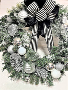 Flocked Snowfall  Wreath 25"