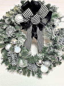 Flocked Snowfall  Wreath 25"