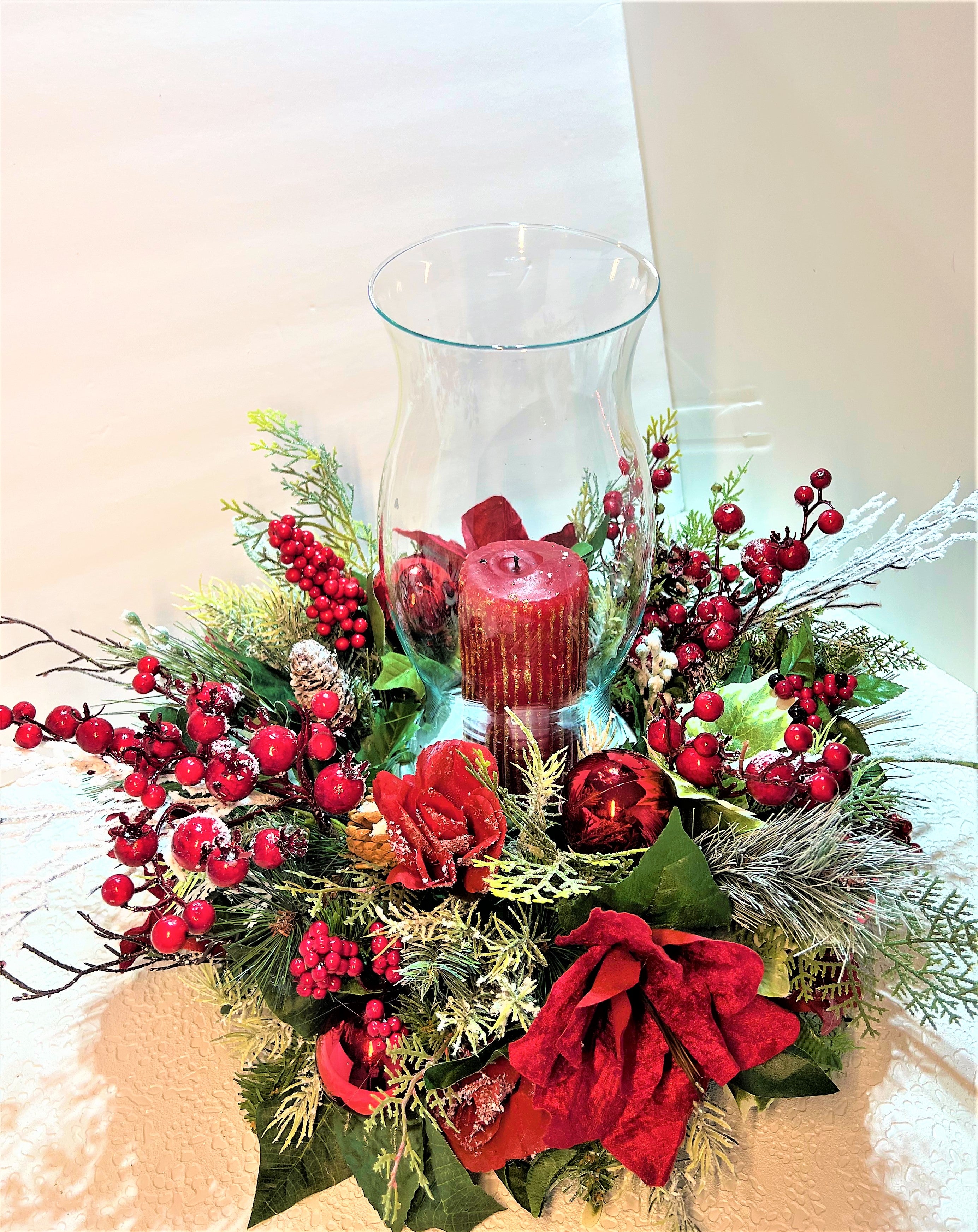 Berry Christmas Centerpiece -20 Diameter  X 8  High