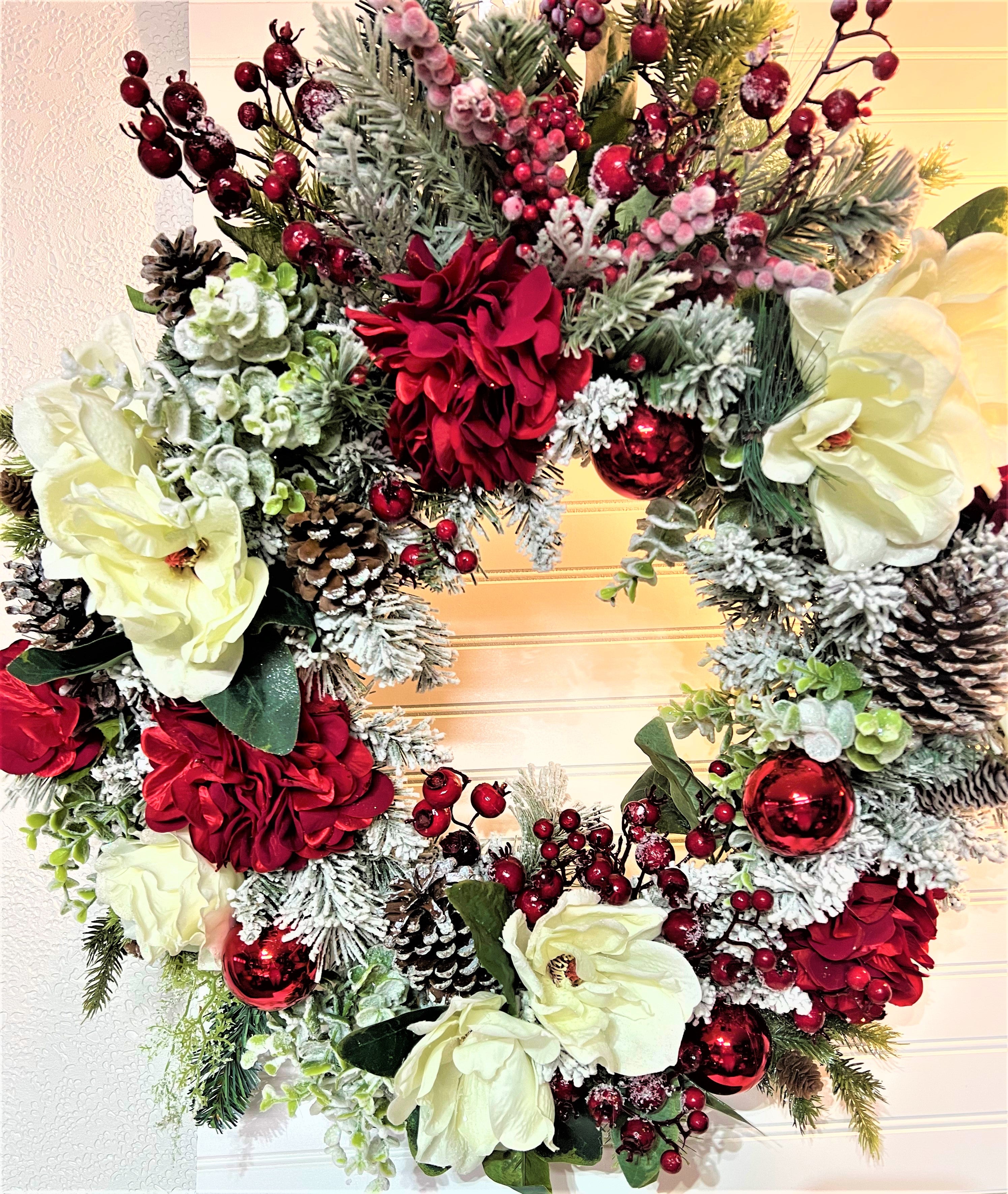 White Xmas Wreath 27"