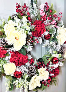 White Xmas Wreath 27"
