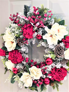 White Xmas Wreath 27"