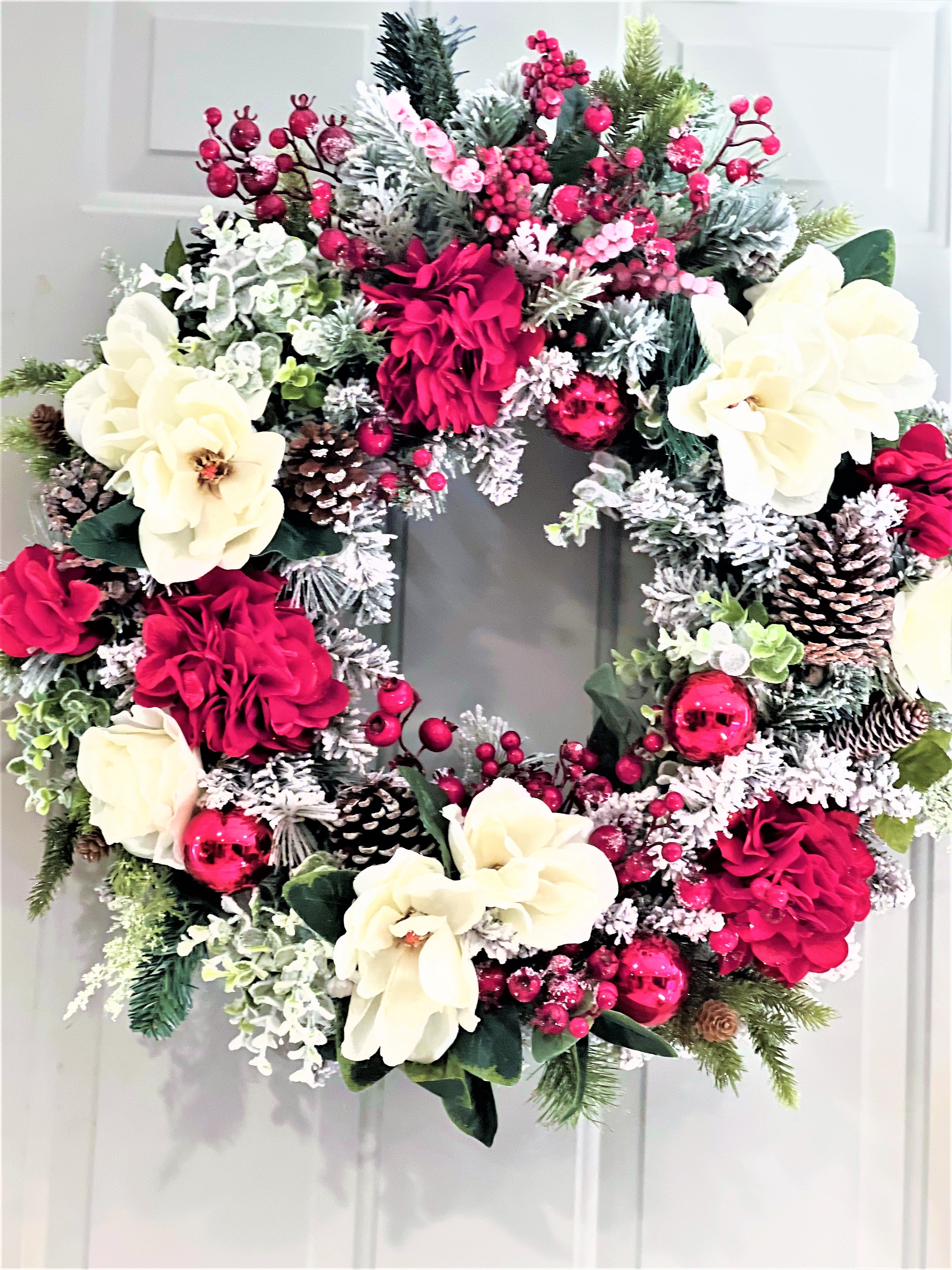 White Xmas Wreath 27"
