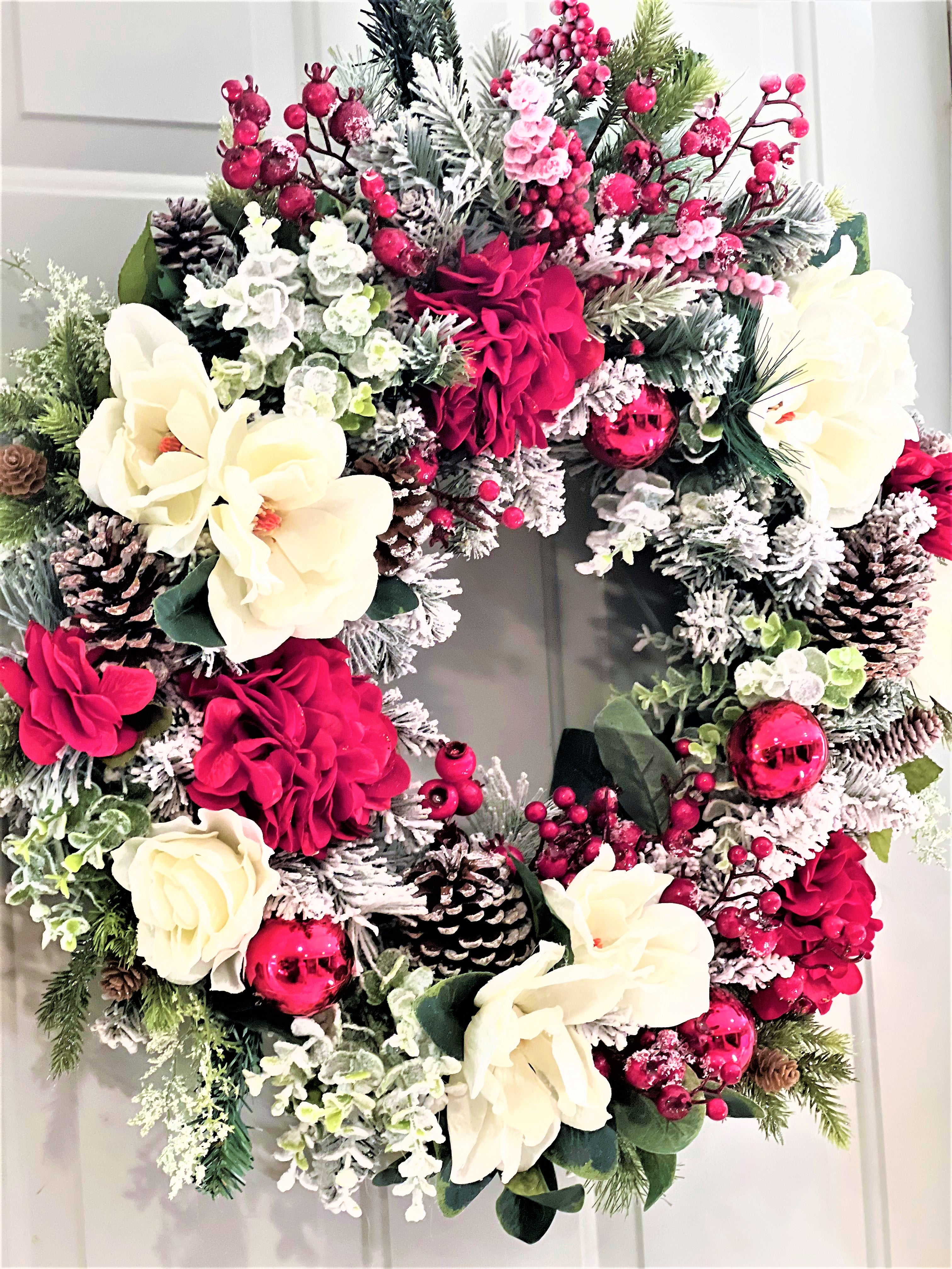 White Xmas Wreath 27"