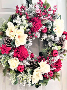 White Xmas Wreath 27"