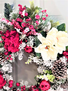 White Xmas Wreath 27"