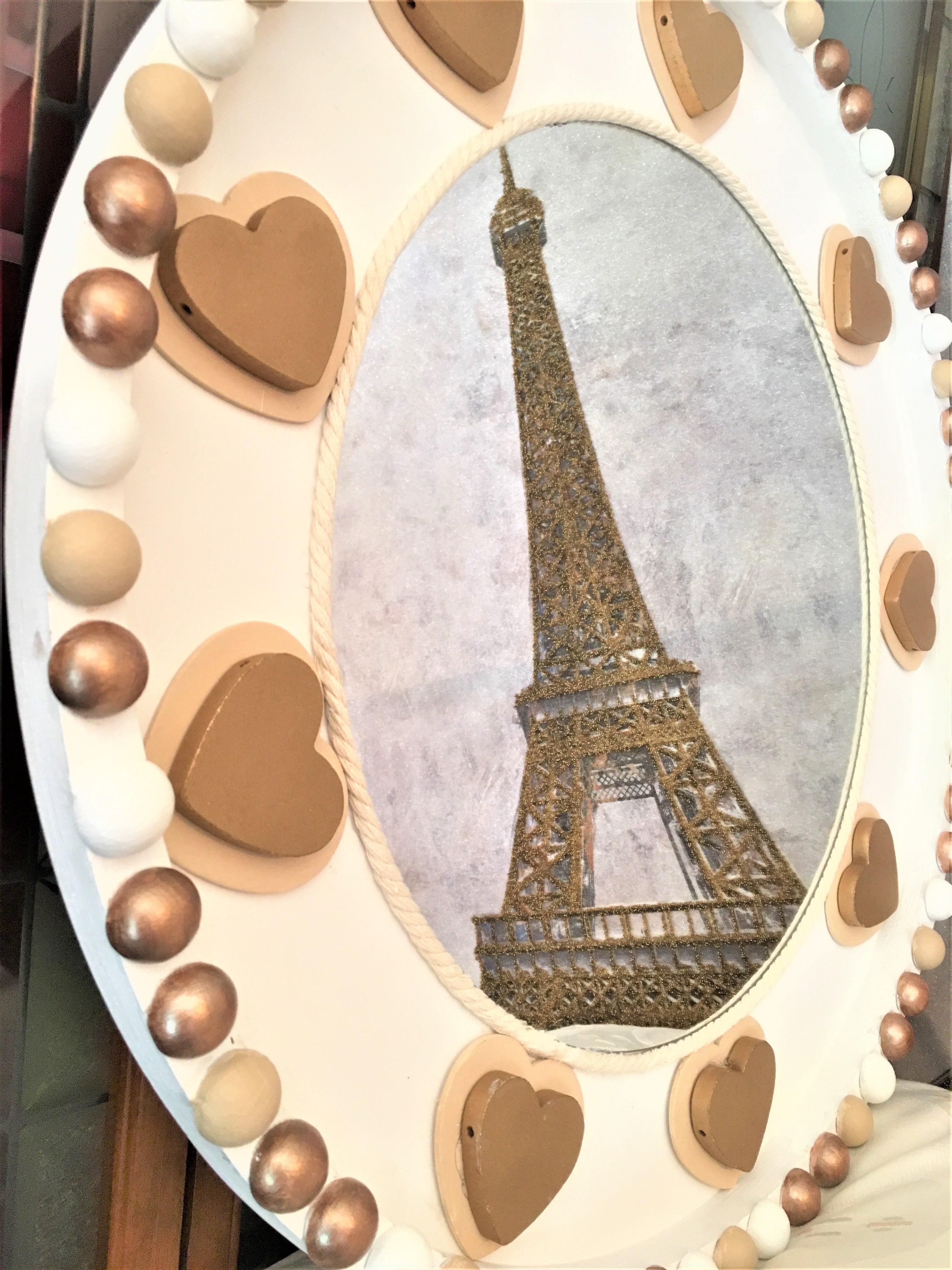 Heart Wall Mirror, Nautical Mirror, Coastal Mirror 24" Round
