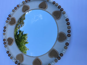 Heart Wall Mirror, Nautical Mirror, Coastal Mirror 24" Round