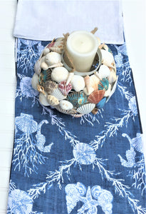 Ocean Sunrise Sea Shell, Sea Horse Reversible Table Runner 86 Long X 14W