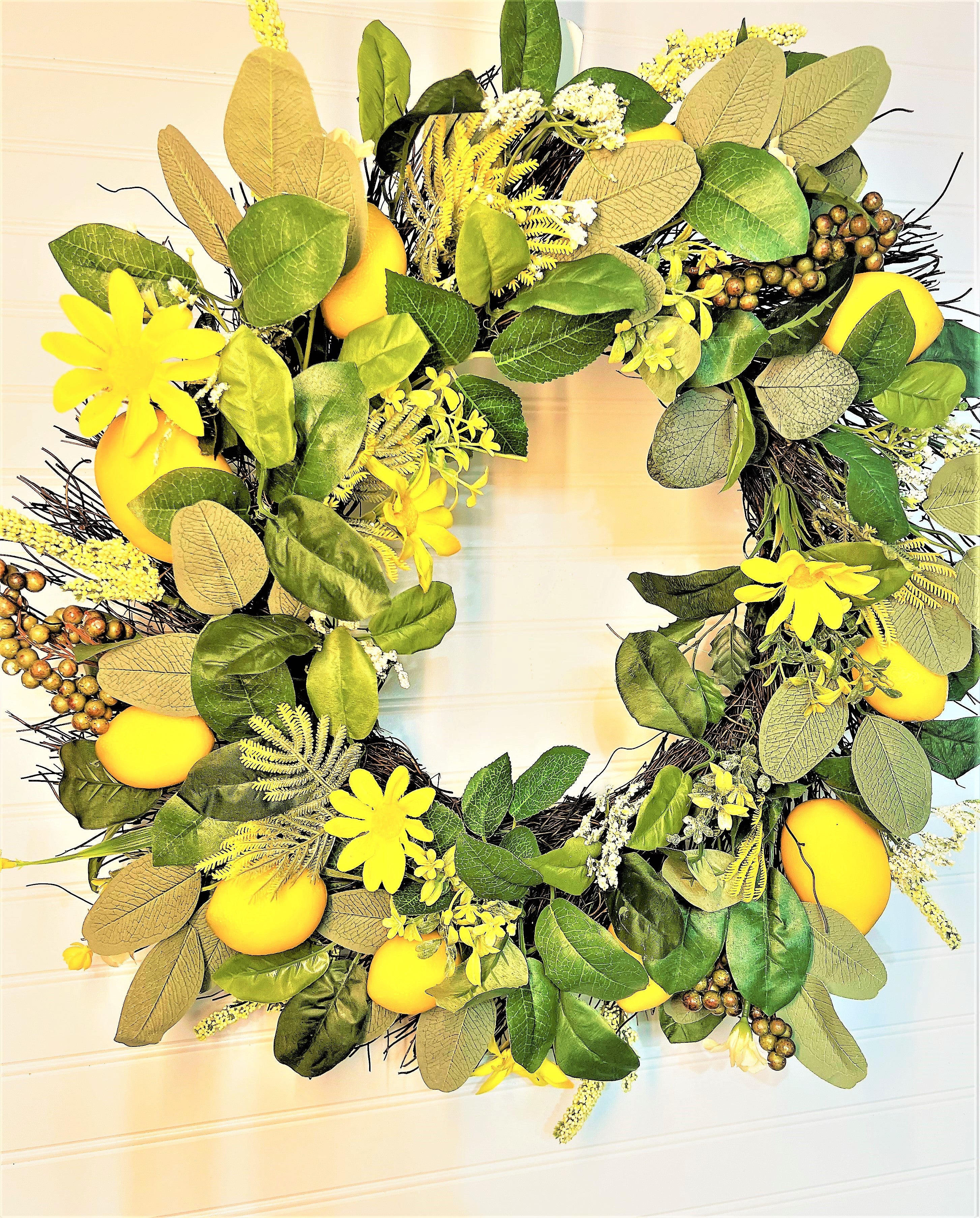 Lemon Spring/Summer Wreath 24"