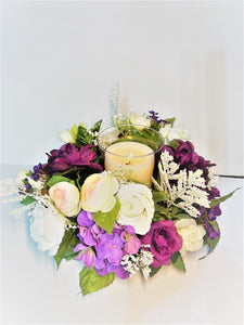 Springtime Centerpiece With Glass 13" Round X 7" H