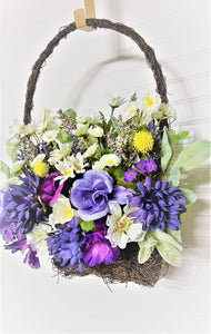 Spring bloom Basket Wreath 23" X 15"