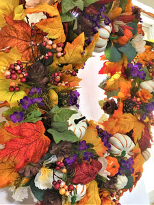 Fall Harvest Berry Wreath,  26"