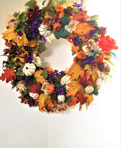 Fall Harvest Berry Wreath,  26"