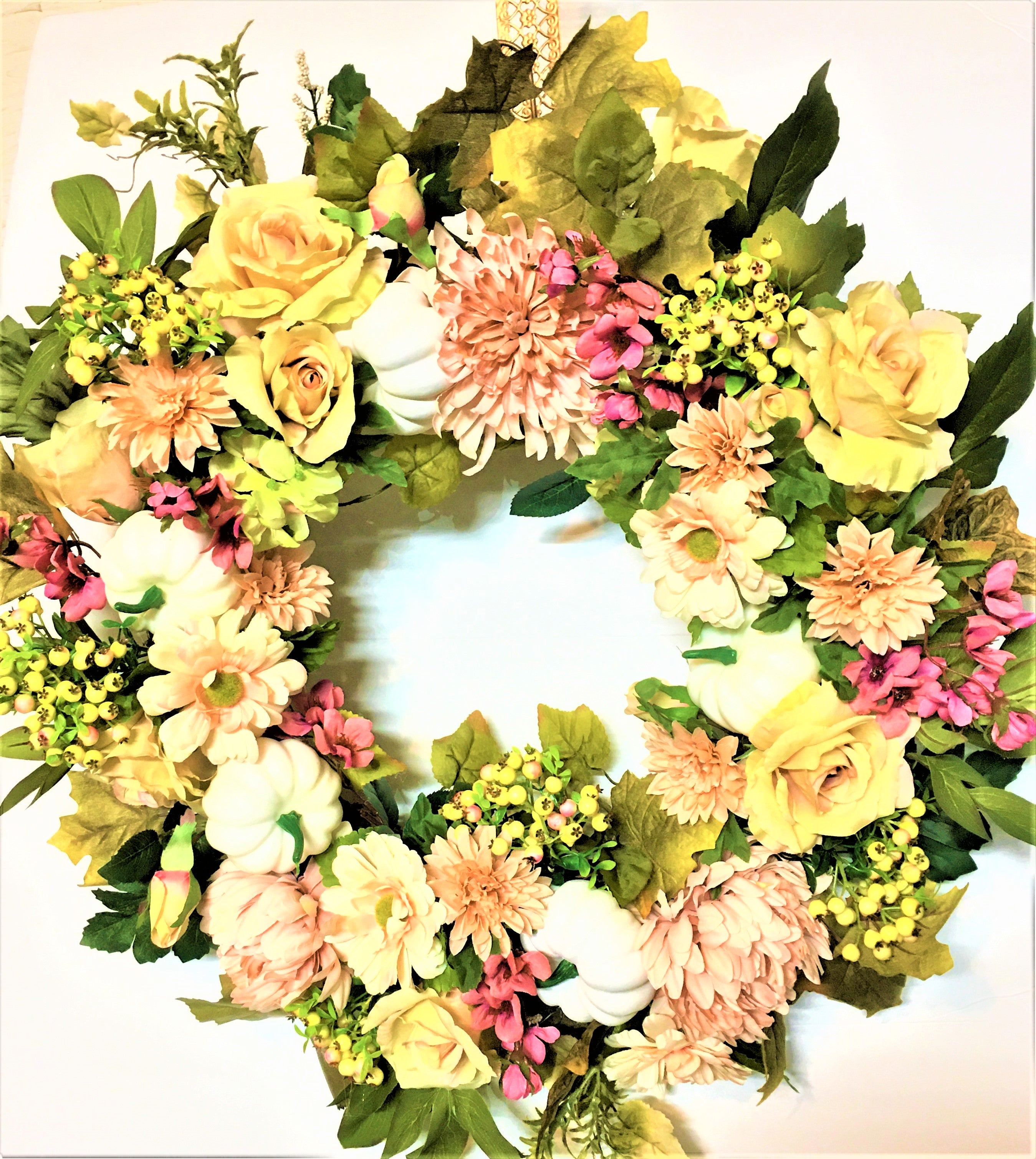 Autumn Rose-Mum 27" Fall Wreath- Seasonal Wreath