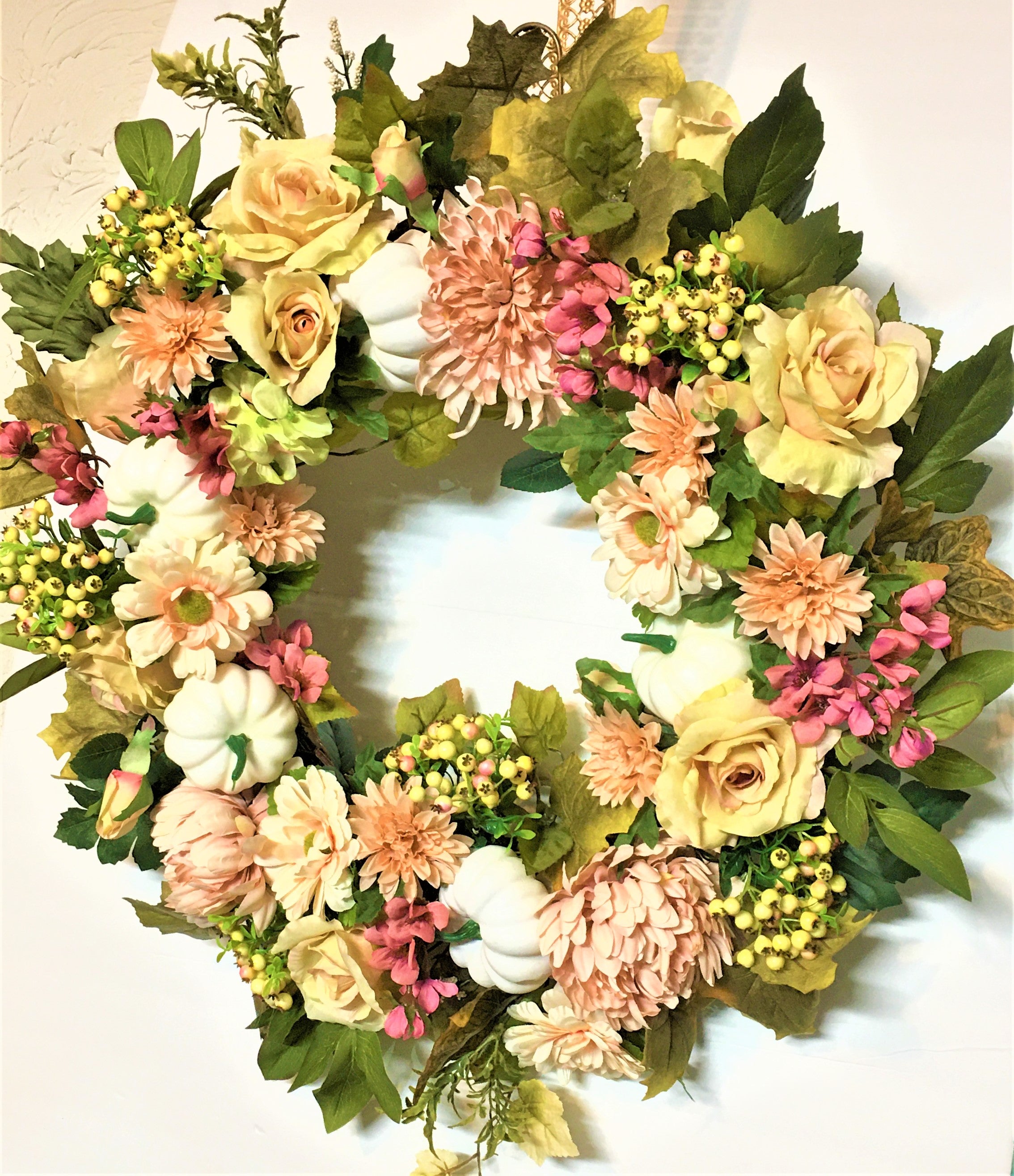 Autumn Rose-Mum 27" Fall Wreath- Seasonal Wreath