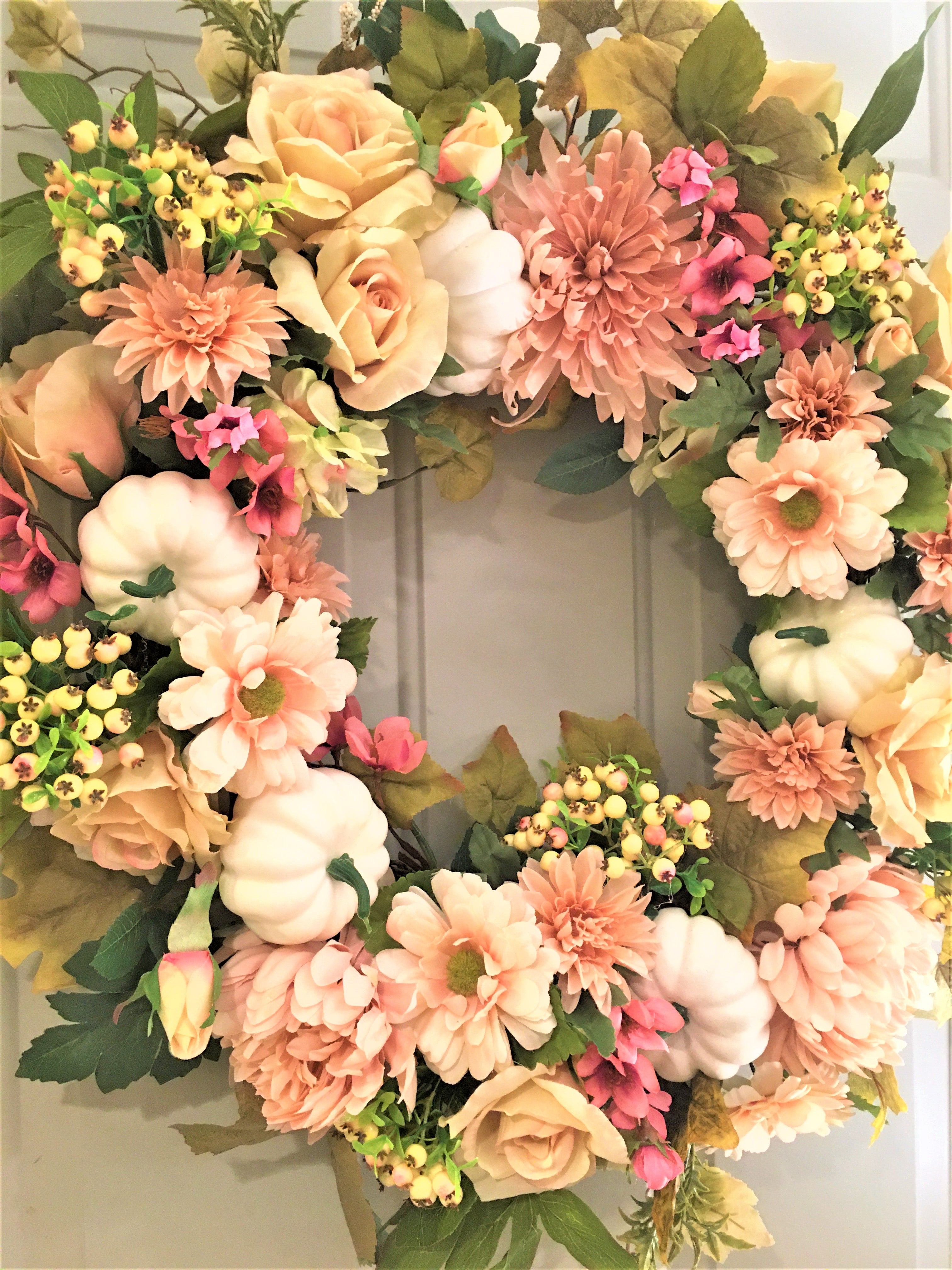 Autumn Rose-Mum 27" Fall Wreath- Seasonal Wreath