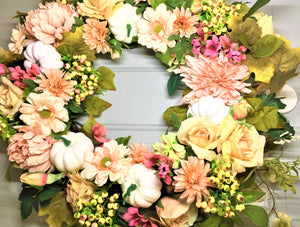 Autumn Rose-Mum 27" Fall Wreath- Seasonal Wreath