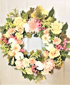 Autumn Rose-Mum 27" Fall Wreath- Seasonal Wreath