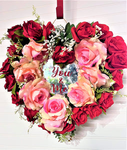 You & Me Valentine Wreath, 18" X 5" Depth
