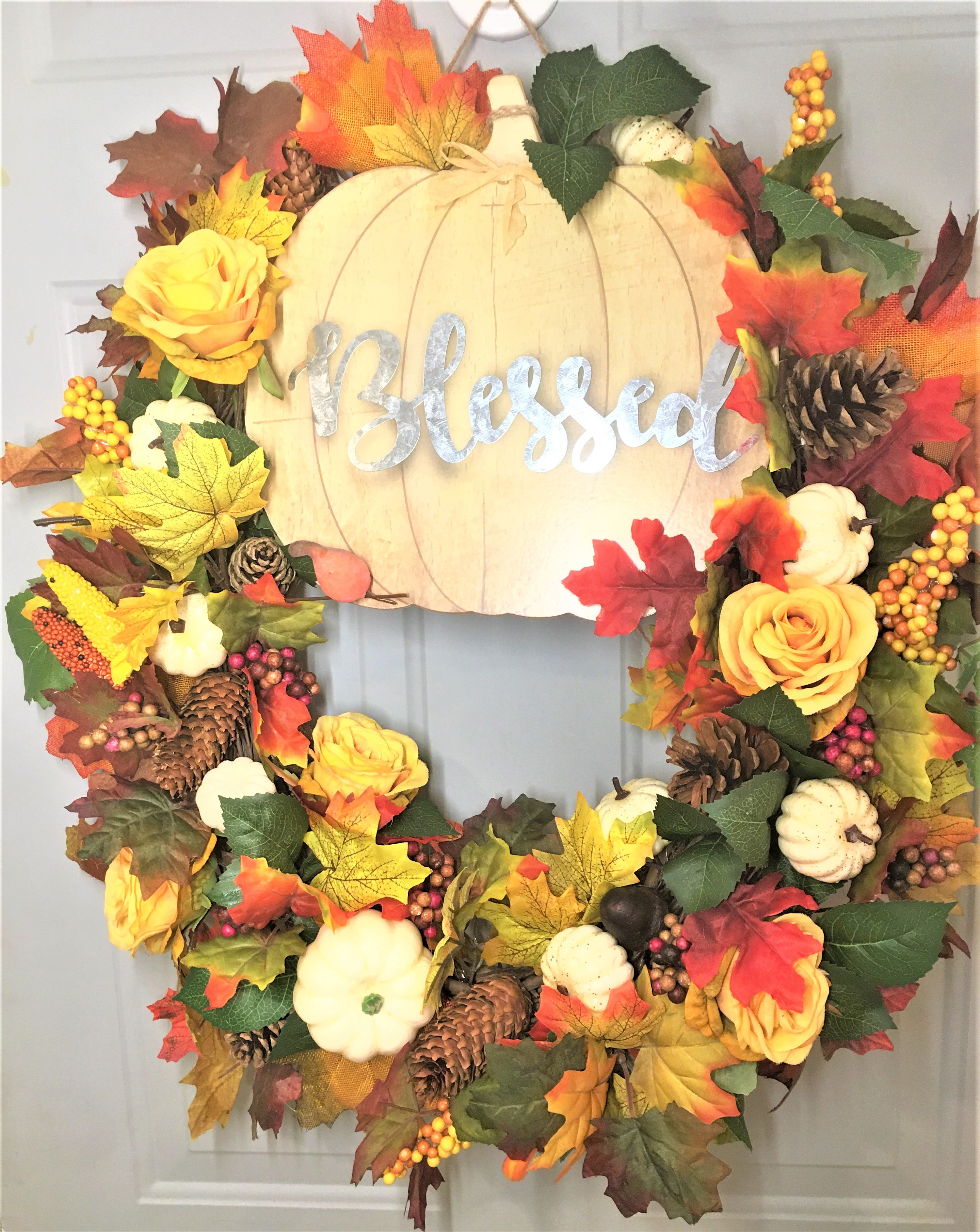 Autumn Pumpkin Fall Wreath 26"