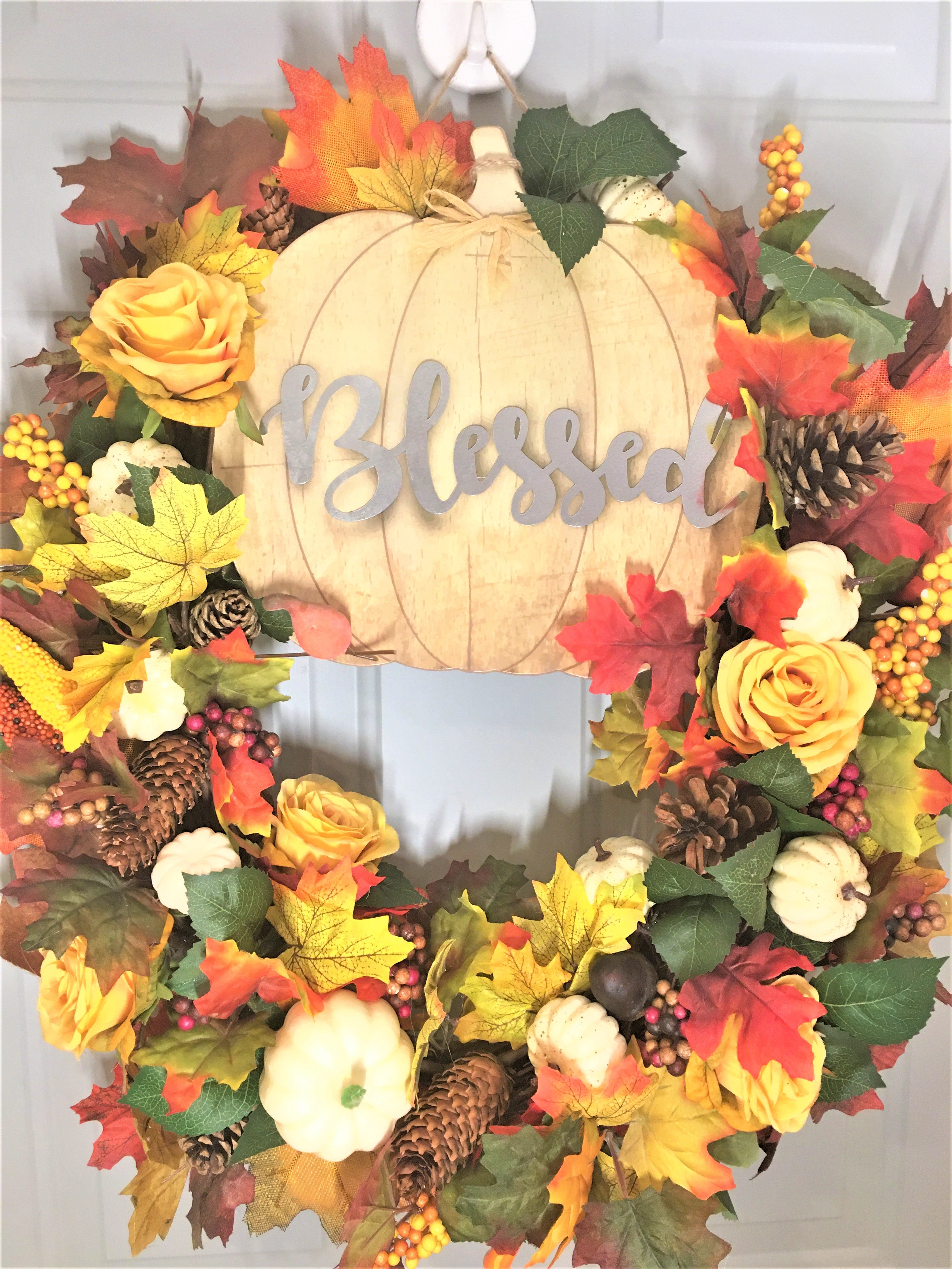 Autumn Pumpkin Fall Wreath 26"