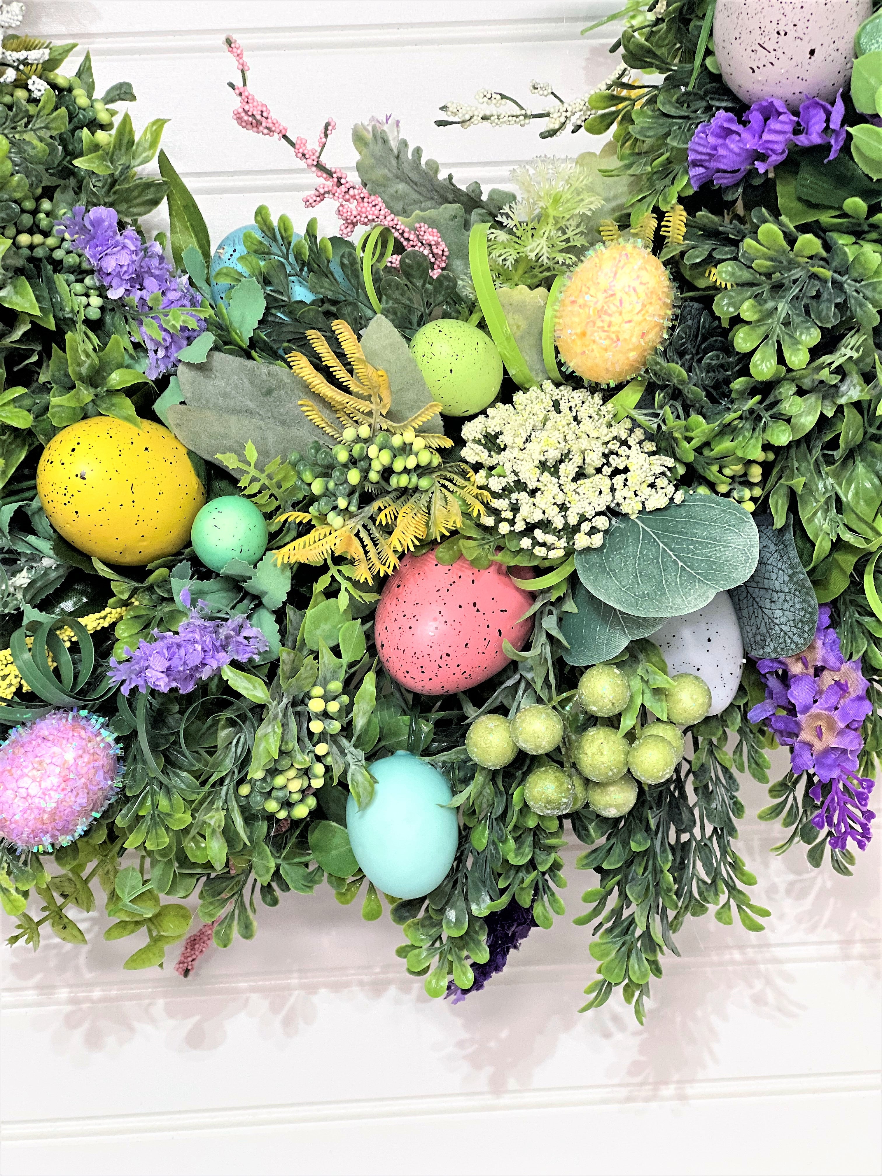 Spring-Summer Wreath -Easter Egg Wreath 25"
