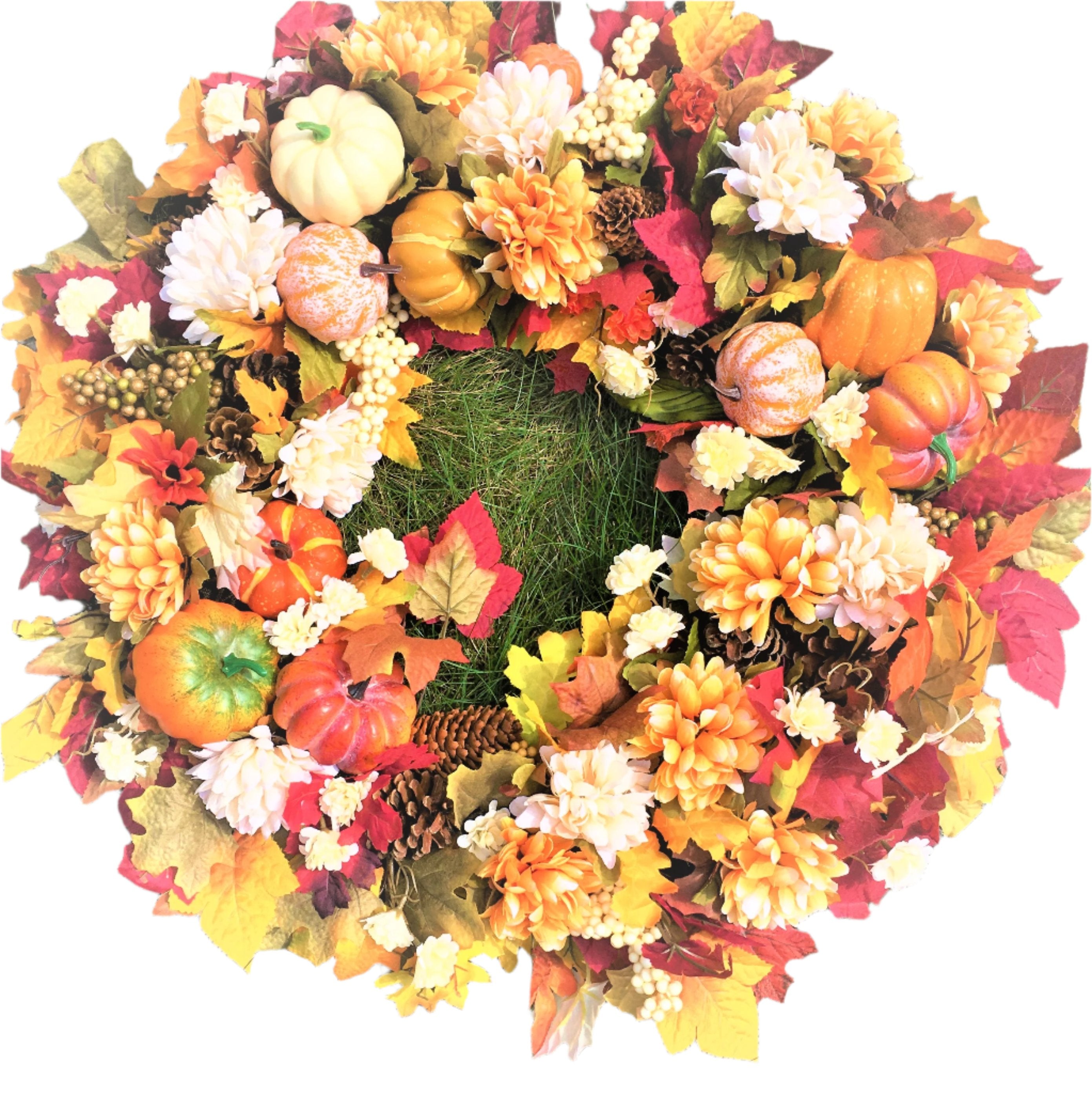 Autumn Floral & Gourd Wreath 30"