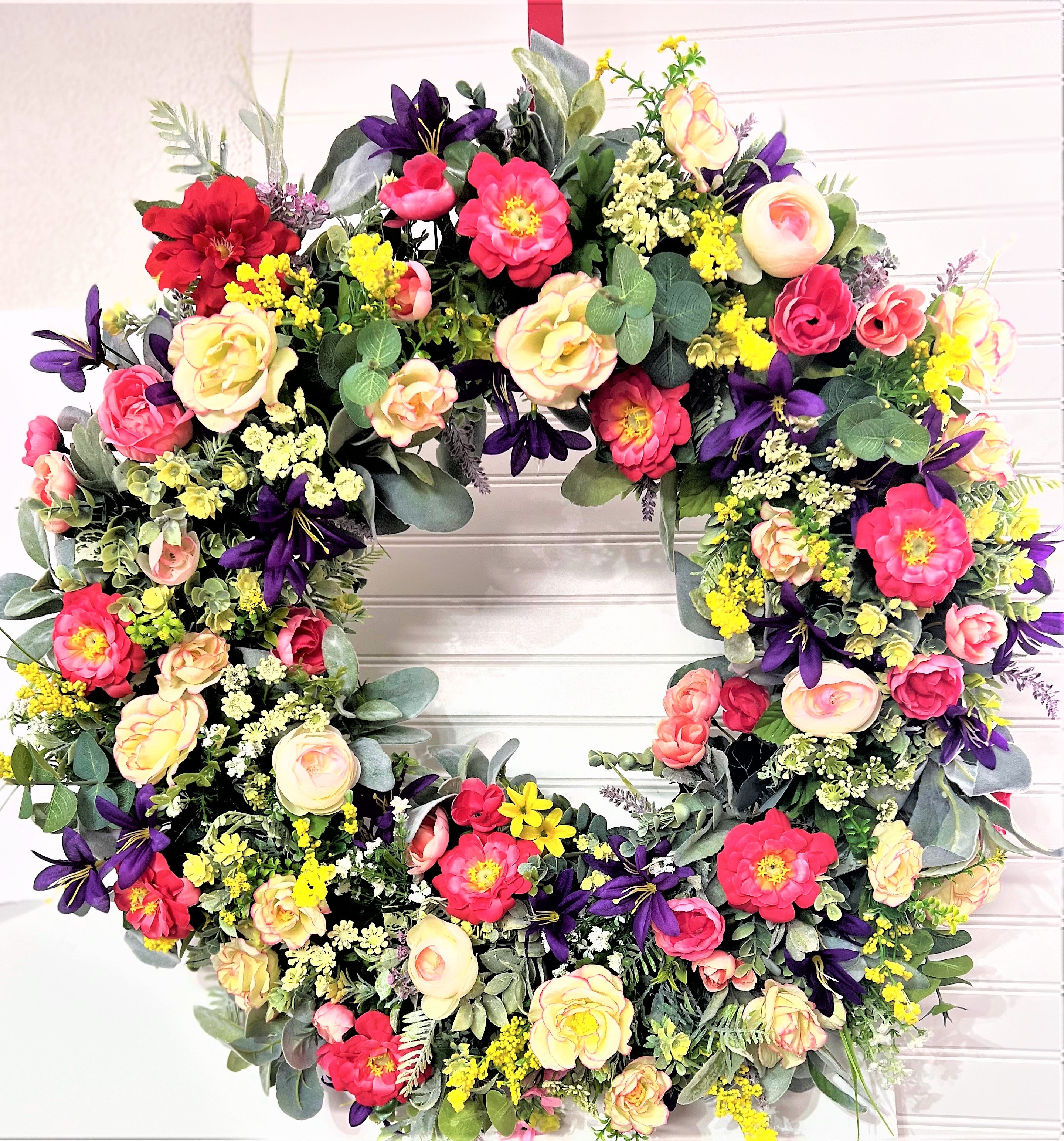 Spring Wreath, Garden Wreath, Mother's Day Wreath, Floral Wreath, Welcome  Wreath, Front Door Wreath, Elegant Spring Wreath, Summer Wreath