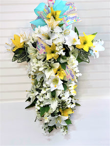 Easter Cross Wreath 32" L X 23" W X 6" Depth