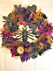 Spider Halloween Wreath 22"