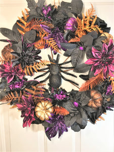 Spider Halloween Wreath 22"